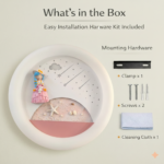 Proudome Princess LED Wall Light for Girls Bedroom, Round Kids Room Wall & Ceiling Lamp for Nursery Decor - Image 8