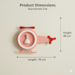 Proudome Princess Helicopter LED Wall Light for Girls Bedroom, Cute Kids Nursery Wall Lamp, Baby Room Decorative Lighting - Image 7