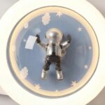 Proudome Astronaut LED Ceiling Light for Kids Room, Space Theme Round Lamp for Nursery & Baby Bedroom Decor - Image 6