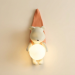 Proudome Teddy Bear Wall Lamp for Kids Room, Cute Nursery Wall Decor Light for Baby Bedroom & Playroom
