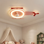 Proudome Princess Helicopter LED Wall Light for Girls Bedroom, Cute Kids Nursery Wall Lamp, Baby Room Decorative Lighting - Image 3