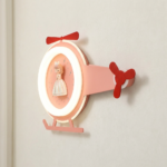 Proudome Princess Helicopter LED Wall Light for Girls Bedroom, Cute Kids Nursery Wall Lamp, Baby Room Decorative Lighting - Image 5