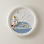 Proudome Astronaut LED Ceiling Light for Kids Room, Space Theme Round Lamp for Nursery & Baby Bedroom Decor - Image 2