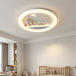 Proudome Astronaut LED Ceiling Light for Kids Room, Space Theme Round Lamp for Nursery & Baby Bedroom Decor - Image 3