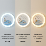 Proudome Astronaut LED Ceiling Light for Kids Room, Space Theme Round Lamp for Nursery & Baby Bedroom Decor - Image 4