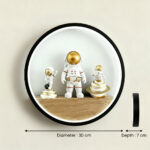 Proudome Astronaut LED Wall Light for Kids Bedroom, Space Theme Wall Lamp for Nursery, Kids Room Night Light Decor - Image 7