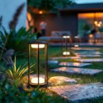 Proudome Outdoor Pillar Bollard Light, Modern Cage Design LED Lamp for Garden, Pathway & Landscape - Image 3