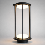Proudome Outdoor Pillar Bollard Light, Modern Cage Design LED Lamp for Garden, Pathway & Landscape