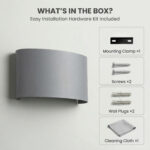 Proudome Up Down Outdoor Wall Light, Modern Curved LED Wall Lamp for Garden, Balcony & Porch - Image 7
