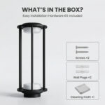 Proudome Outdoor Pillar Bollard Light, Modern Cage Design LED Lamp for Garden, Pathway & Landscape - Image 7