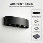 Proudome Curved Outdoor LED Wall Light, Modern Up Down Waterproof Lamp for Balcony, Garden & Facade - Image 7