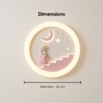Proudome Princess Moon LED Wall Light for Girls Bedroom, Fairy Tale Nursery Wall Lamp, Kids Room Decorative Night Light - Image 7