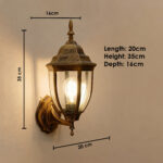 Proudome Antique Outdoor Wall Lantern – Metal Clear Glass Exterior Light for Balcony, Patio, Porch & Entryway - Image 7
