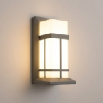 Proudome Frosted Glass Outdoor Wall Light, Modern Frame Wall Lamp for Gate, Pillar & Exterior Walls - Image 4