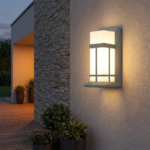 Proudome Frosted Glass Outdoor Wall Light, Modern Frame Wall Lamp for Gate, Pillar & Exterior Walls - Image 3