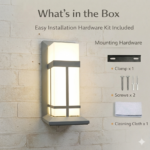 Proudome Frosted Glass Outdoor Wall Light, Modern Frame Wall Lamp for Gate, Pillar & Exterior Walls - Image 7