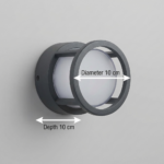Proudome Round LED Outdoor Wall Light – Modern Ring Design Wall Lamp for Porch, Entryway & Exterior Walls - Image 6