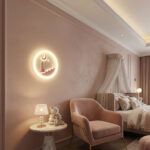 Proudome Princess Moon LED Wall Light for Girls Bedroom, Fairy Tale Nursery Wall Lamp, Kids Room Decorative Night Light - Image 3