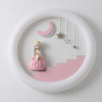 Proudome Princess Moon LED Wall Light for Girls Bedroom, Fairy Tale Nursery Wall Lamp, Kids Room Decorative Night Light - Image 2