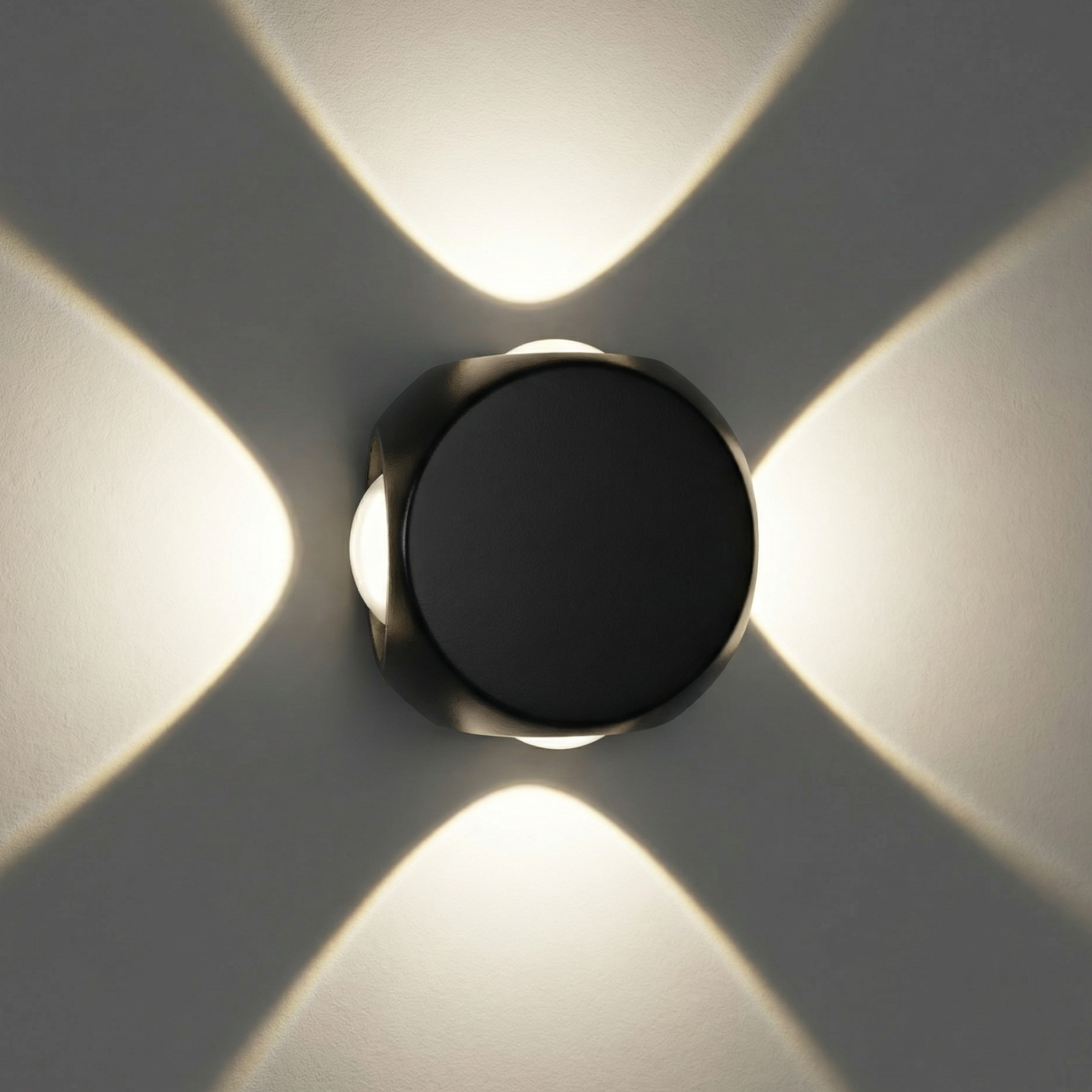lights on Proudome 4 Way LED Outdoor Wall Light, Up Down Beam Wall Lamp for Exterior Facade & Balcony - Image 1