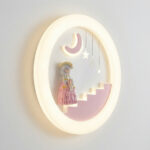 Proudome Princess Moon LED Wall Light for Girls Bedroom, Fairy Tale Nursery Wall Lamp, Kids Room Decorative Night Light - Image 5