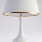 Proudome White Metal Table Lamp with Fabric Shade | Modern Bedside Lamp for Bedroom & Living Area - Image 7