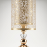 Proudome Gold Floral Print Table Lamp for Bedroom | Decorative Metal Bedside Night Lamp for Home Decor - Image 7