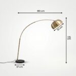 Proudome Modern Arc Floor Lamp with Gold Shade | Designer Standing Light for Living Room & Bedroom - Image 8