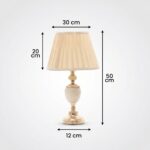 Proudome Marble Finish Table Lamp | Modern Bedside Lamp for Bedroom & Living Area - Image 8