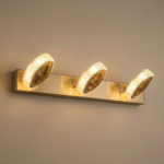 Proudome Crystal 3-Light LED Picture Light | Gold Wall Mounted Artwork & Mirror Lighting Fixture - Image 5
