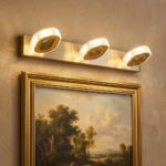 Proudome Crystal 3-Light LED Picture Light | Gold Wall Mounted Artwork & Mirror Lighting Fixture - Image 3