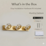 Proudome Crystal 3-Light LED Picture Light | Gold Wall Mounted Artwork & Mirror Lighting Fixture - Image 8
