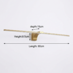 Proudome Slim LED Picture Light | Modern Gold Linear Wall Light for Artwork & Mirror Lighting - Image 7