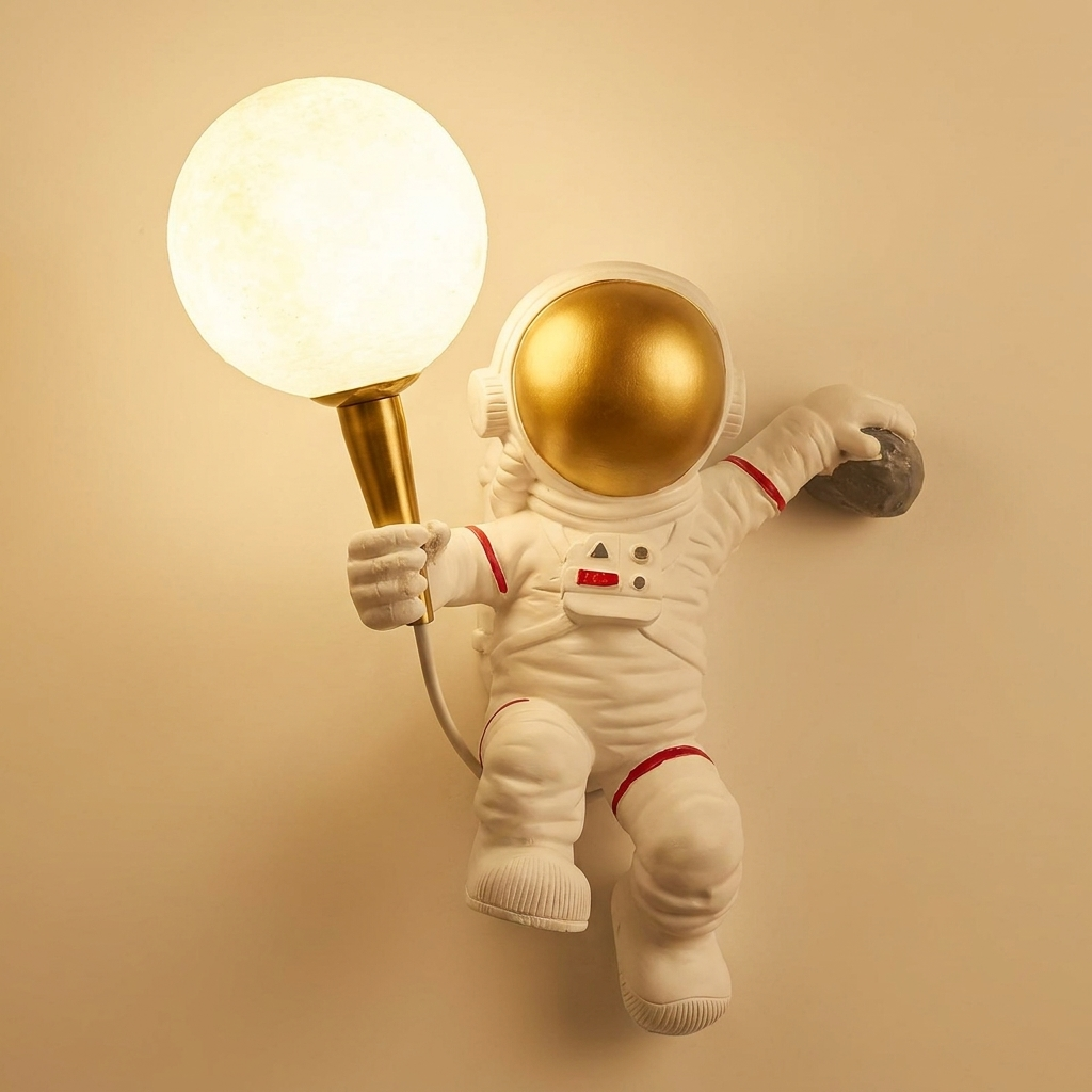download - 2026-04-25T115440.578 Proudome Astronaut Wall Light for Kids Room with G9 Bulb Included | Moon Style Decorative Wall Lamp - Image 1