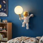 Proudome Astronaut Wall Light for Kids Room with G9 Bulb Included | Moon Style Decorative Wall Lamp - Image 3