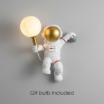 Proudome Astronaut Wall Light for Kids Room with G9 Bulb Included | Moon Style Decorative Wall Lamp - Image 6