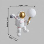 Produome Astronaut Moon Wall Light for Kids Room with G9 Bulb Included | Space-Themed Decorative Wall Lamp - Image 8