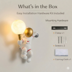 Proudome Astronaut Wall Light for Kids Room with G9 Bulb Included | Moon Style Decorative Wall Lamp - Image 8