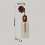 Proudome Wooden Wall Light for Bedroom & Living Room | Vintage Glass Wall Lamp - Image 6