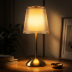 Proudome Gold LED Table Lamp with Acrylic Diffuser & 3 Color Modes | Modern Bedside Lighting - Image 4