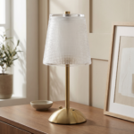 Proudome Gold LED Table Lamp with Acrylic Diffuser & 3 Color Modes | Modern Bedside Lighting - Image 3