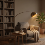 Proudome Modern Arc Floor Lamp with Gold Shade | Designer Standing Light for Living Room & Bedroom - Image 4