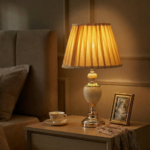Proudome Marble Finish Table Lamp | Modern Bedside Lamp for Bedroom & Living Area - Image 4