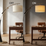 Proudome Modern Fabric Shade Arc Floor Lamp | Elegant Standing Lamp for Living Room & Bedroom - Image 5