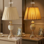 Proudome Marble Finish Table Lamp | Modern Bedside Lamp for Bedroom & Living Area - Image 5