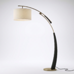 Proudome Modern Fabric Shade Arc Floor Lamp | Elegant Standing Lamp for Living Room & Bedroom - Image 2