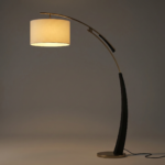 Proudome Modern Fabric Shade Arc Floor Lamp | Elegant Standing Lamp for Living Room & Bedroom