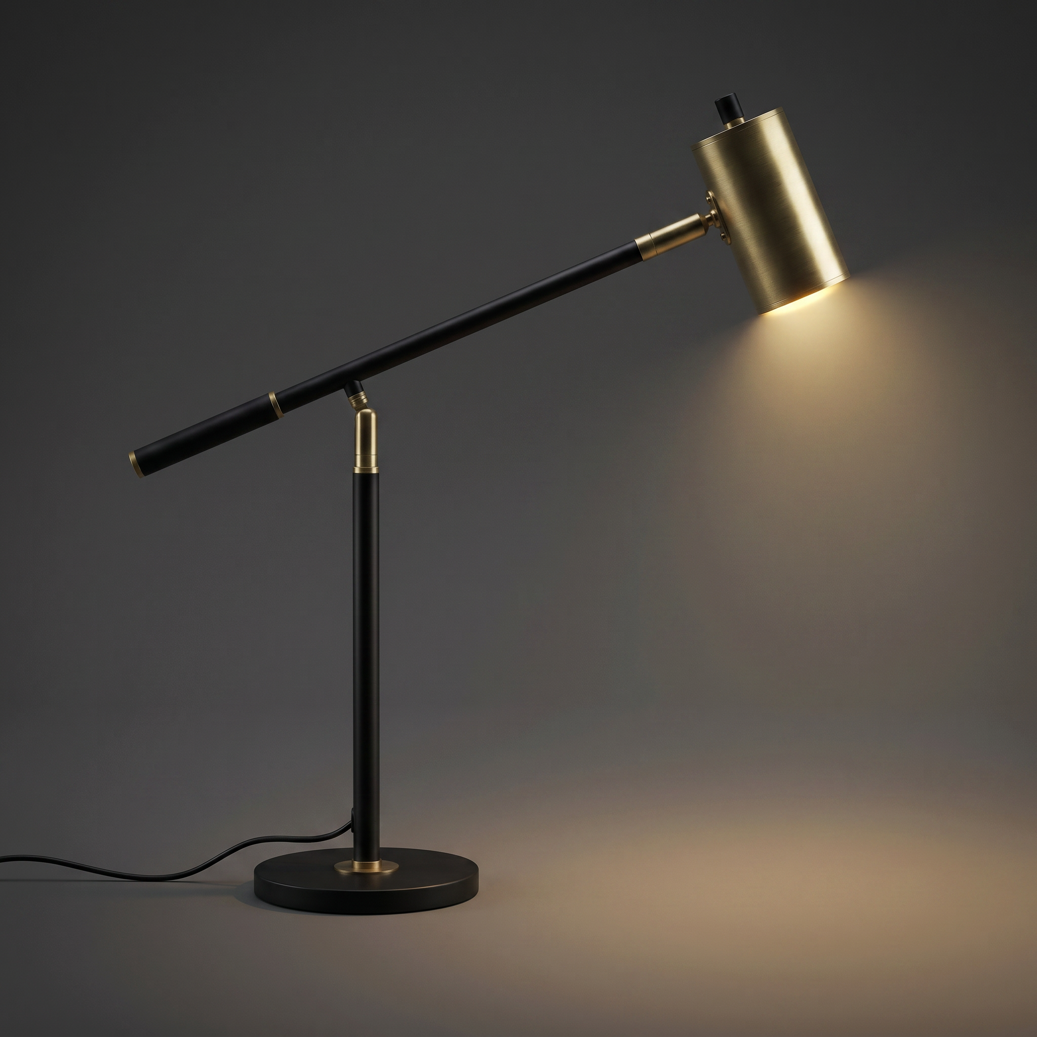 white bg on Proudome Black & Gold Table Lamp | Elegant LED Bedside Lighting for Bedroom, Office Desk & Home Decor - Image 1