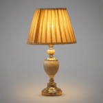 Proudome Marble Finish Table Lamp | Modern Bedside Lamp for Bedroom & Living Area