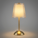 Proudome Gold LED Table Lamp with Acrylic Diffuser & 3 Color Modes | Modern Bedside Lighting